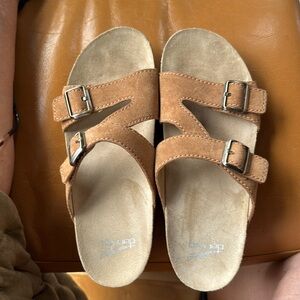 Dansko Tan Suede Sandals